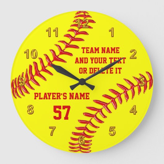 Perfecte Softball Senior Night Gifts PERSONALIZED Grote Klok (Voorkant)