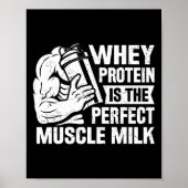Perfecte Spier Melk Grappig Eiwit Liefhebber Quote Poster (Voorkant)