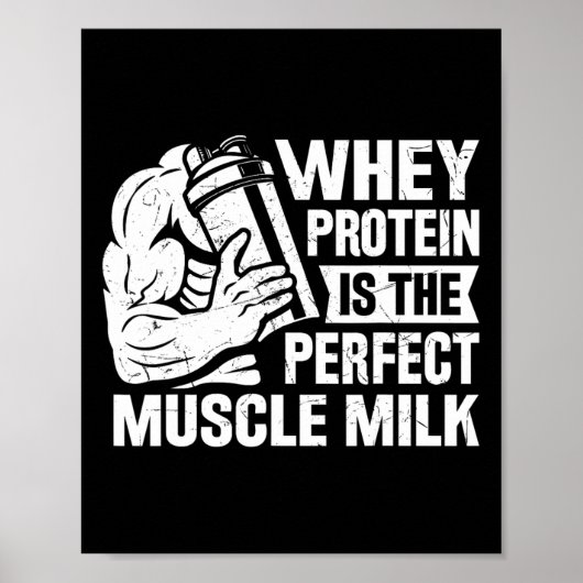 Perfecte Spier Melk Grappig Eiwit Liefhebber Quote Poster (Voorkant)