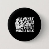 Perfecte Spier Melk Grappig Eiwit Liefhebber Quote Ronde Button 5,7 Cm (Voorkant)