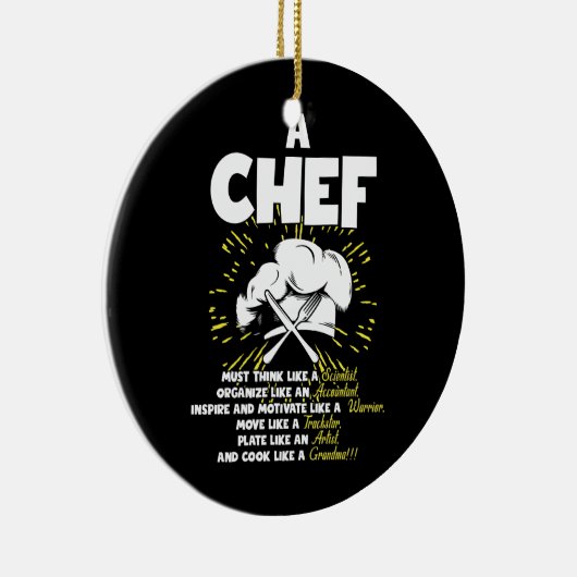 Perfecte statement Chef voor elke kokende connoiss Keramisch Ornament (Rechts)