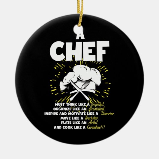 Perfecte statement Chef voor elke kokende connoiss Keramisch Ornament (Voorkant)