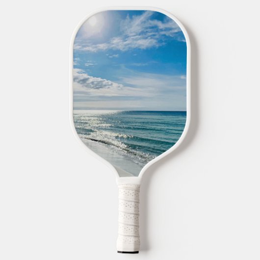 Perfecte strand Day Mijn gelukkige kustplaats Pickleball Paddle (Achterkant)