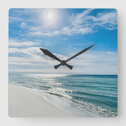 Perfecte strand Day Mijn gelukkige plek in het kus Vierkante Klok (Voorkant)