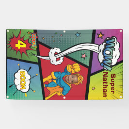 Perfecte superheld verbazingwekkende verjaardagsfo spandoek