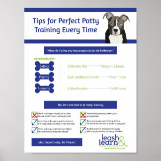 Perfecte training voor puppy Potty Poster