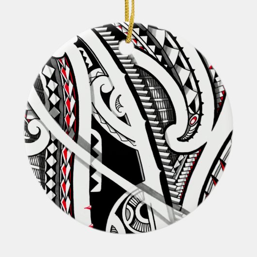 Perfecte tribale polynesiaanse/maori tattoo kunst keramisch ornament (Voorkant)