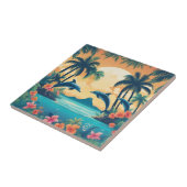 Perfecte tropische paradijs zonsondergang tegeltje (Zijkant)