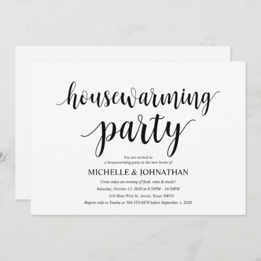 Perfecte uitnodigingen voor Housewarming-feestkaar (Voorkant / Achterkant)