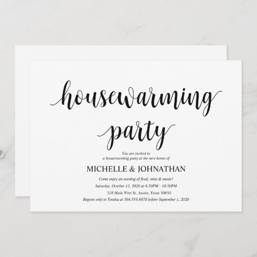 Perfecte uitnodigingen voor Housewarming-feestkaar (Voorkant / Achterkant)