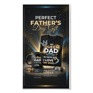 Perfecte Vaderdag Cadeau Poster | Mijn Koning Papa