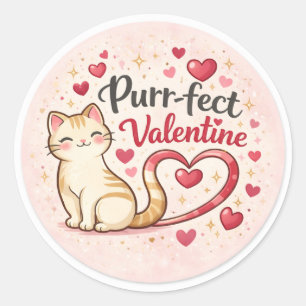 Perfecte Valentijnskaart Kat Sticker – Mooie Harts