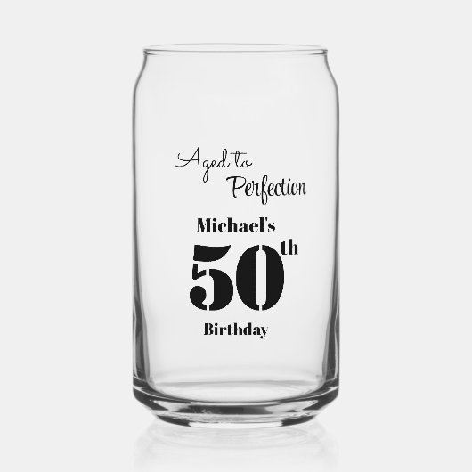 Perfecte Veroudering Heren 50e Verjaardag Blikvorm Glas (Voorkant)
