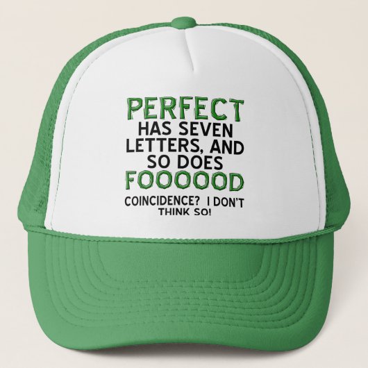 Perfecte Voedsel Grappige Bal Cap Hoed Trucker Pet (Voorkant)