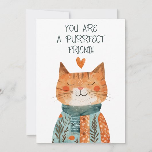 Perfecte Vriend Quirky Kat Galentine's Day Feestdagenkaart (Voorkant)