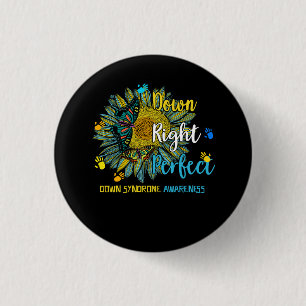 Perfecte Wereld Omlaag Syndrome Dag Awarene Ronde Button 3,2 Cm
