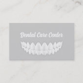 Perfecte Witte Glimlach Eenvoudige Grijze Tandheel Visitekaartje (Voorkant)
