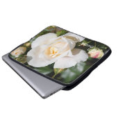Perfecte witte rozenbloemen, laptop hoesje. met na sleeve (Voorkant onderkant)