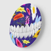 Perfecte witte tanden glimlach tandarts wandklok (Hoek)