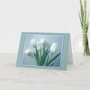 Perfecte Witte Tulpen op Blauwe Kaart