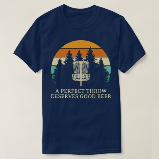Perfecte worp verdient goed bier Disc Golf Drinken T-shirt (Design voorkant)