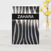 Perfecte Zebra Druk Persoonlijke Naam Kaart (Gele Bloem)