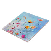 Perfecte zomerdag, zonnige lucht en bloeiende bloe tegeltje (Zijkant)