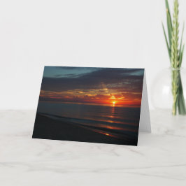 Perfecte Zonsondergang over het Wenskaart van Kaart