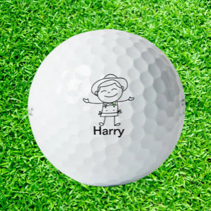 Perfecte zoon Doodle stok mensen Golfballen