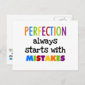 Perfectie begint met fouten briefkaart (Voorkant / Achterkant)