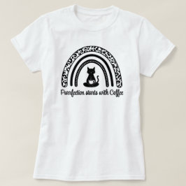 Perfectie begint met koffie t-shirt