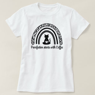 Perfectie begint met koffie t-shirt