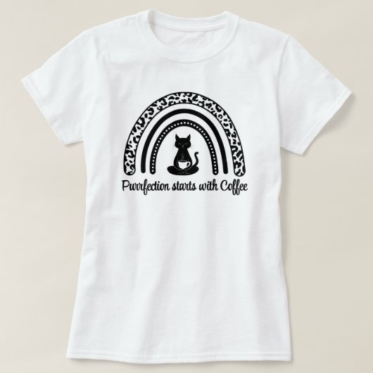 Perfectie begint met koffie t-shirt (Design voorkant)