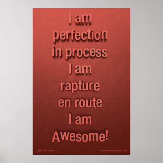 "PERFECTIE" Geweldige Poster (vertrouwen) (Voorkant)