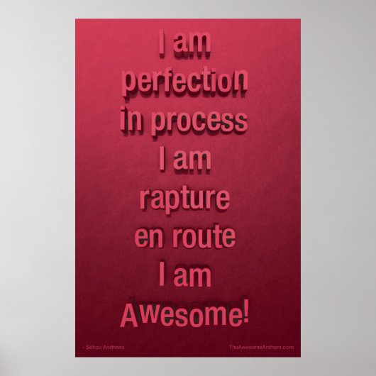 "PERFECTIE" Geweldige Poster (vertrouwen) (Voorkant)