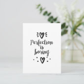 Perfectie is saai, grappig citaat Briefkaart (Staand voorkant)