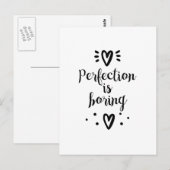 Perfectie is saai, grappig citaat Briefkaart (Voorkant / Achterkant)