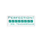 "Perfectie!" + Leraar Naam Rubber Stempel (Design)
