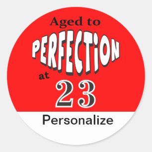 Perfectie op 00-jarige leeftijd 00e verjaardag ronde sticker