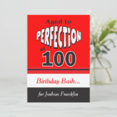 Perfectie op 100 jaar | 100e verjaardag kaart (Staand voorkant)