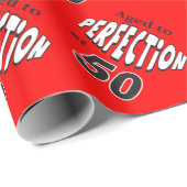 Perfectie op 50-jarige leeftijd | 50e verjaardag cadeaupapier (Rol Hoek)