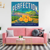 Perfectie Oranje LabelColton, CA Canvas Afdruk (Insitu (Woonkamer))