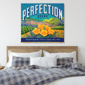Perfectie Oranje LabelColton, CA Canvas Afdruk (Insitu (Slaapkamer))