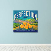 Perfectie Oranje LabelColton, CA Canvas Afdruk (Insitu (Houten vloer))