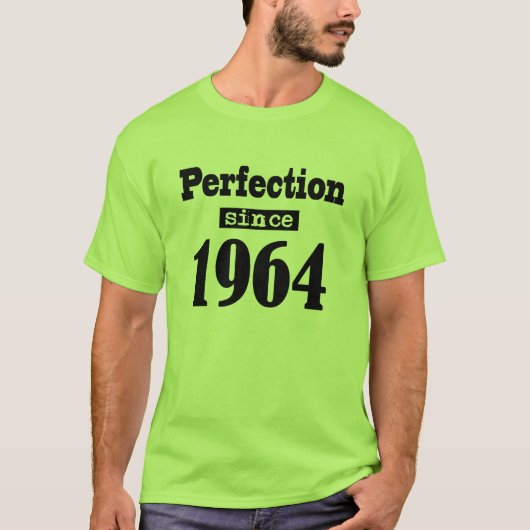 Perfectie sinds 1964 zwart t-shirt (Voorkant)