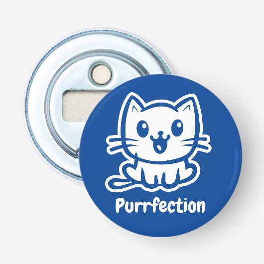 Perfectie, zeer schattig anime kat button flesopener (Voorkant)