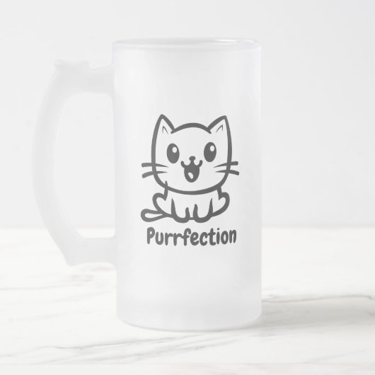 Perfectie, zeer schattig anime kat matglas bierpul (Links)