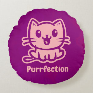 Perfectie, zeer schattig anime kat rond kussen