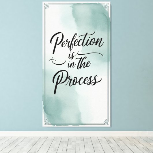 Perfectie zit in het proces canvas afdruk (Insitu (Houten vloer))