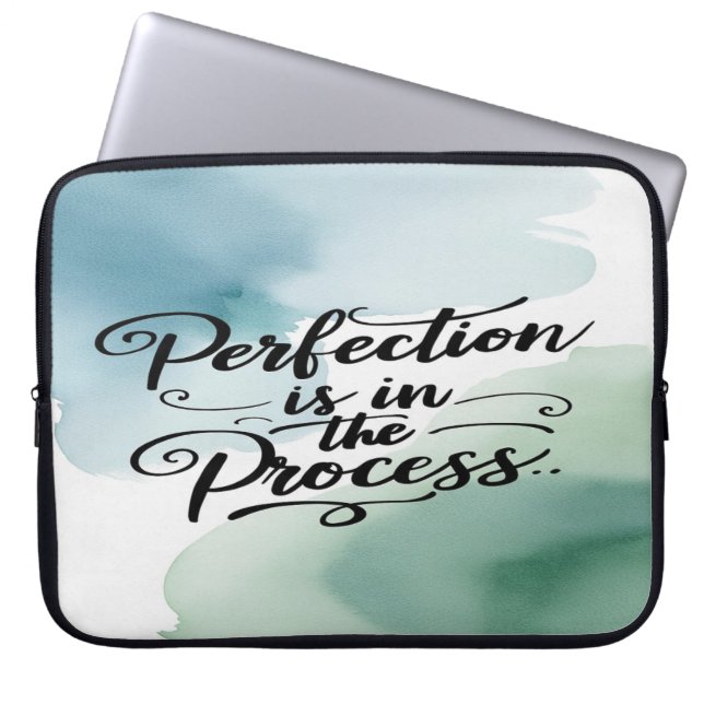 Perfectie Zit In Het Proces Laptop Sleeve (Voorkant)